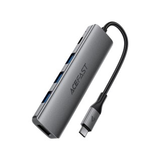 Hub stacja dokująca 5w1 USB-C - USB-A USB-C HDMI 4K 60Hz PD 90W - szara ACEFAST