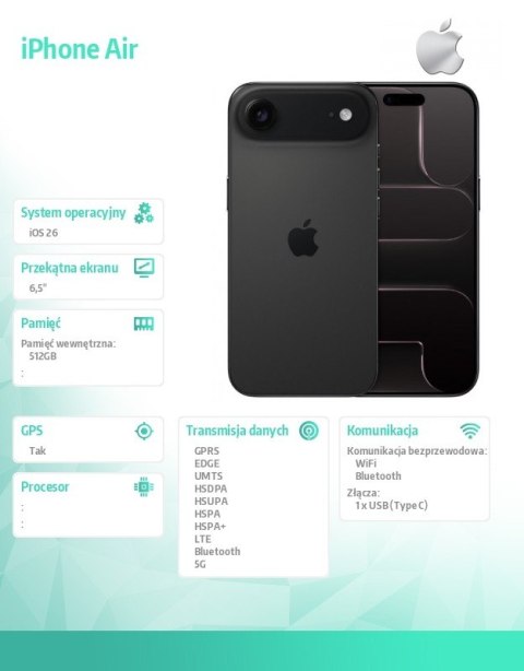 IPhone Air - gwiezdna czerń 512GB