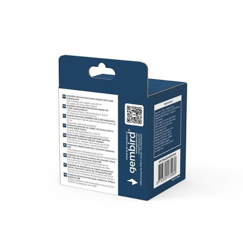 Adapter sieciowy uziemienie Uniwersalny 15W Gembird