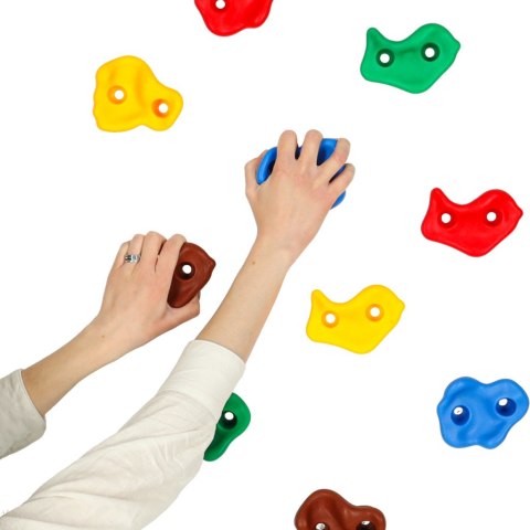 Kamienie wspinaczkowe uchwyty do wspinaczki dla dzieci kolorowe 10 szt + śruby Kik Sp. z o. o. Sp. k.