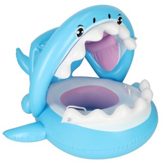 Kółko do pływania koło dmuchane dla niemowląt pontonik dla dzieci z siedziskiem z daszkiem rekin 23kg Kik Sp. z o. o. Sp. k.