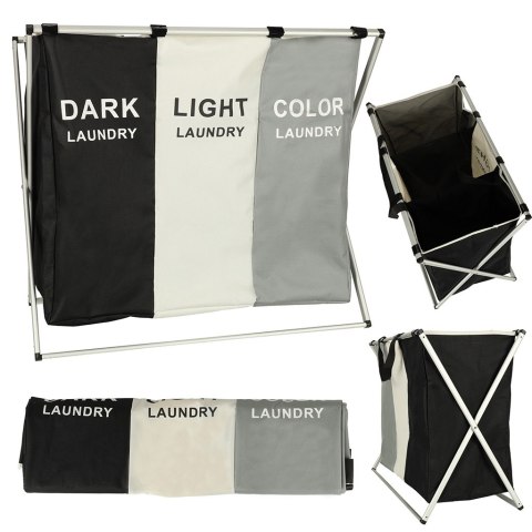 Kosz na pranie segregacja organizer 3 komory 135l Kik Sp. z o. o. Sp. k.