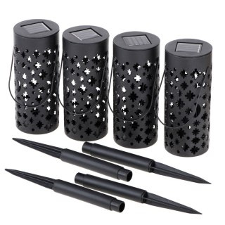 Lampa solarna ogrodowa ażurowa latarenka lampion LED czujnik zmierzchu wbijana 4szt. Kik Sp. z o. o. Sp. k.