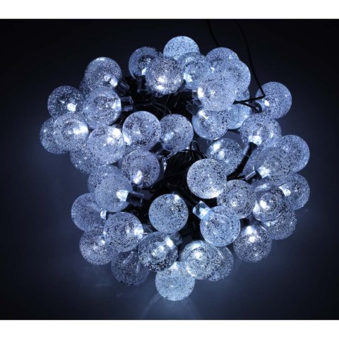 Lampki ogrodowe solarne kulki 7m 50LED zimny biały Kik Sp. z o. o. Sp. k.
