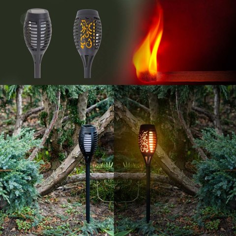 Lampy solarne ogrodowe pochodnie 12LED 4szt. Kik Sp. z o. o. Sp. k.