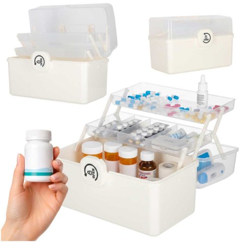 Organizer na leki pojemnik pudełko kasetka apteczka duży XXL na zamek skrzynka 34,5x23x22 cm Kik Sp. z o. o. Sp. k.