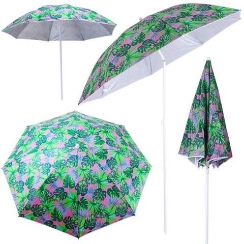 Parasol ogrodowy plażowy regulowany łamany 150cm liście UV Kik Sp. z o. o. Sp. k.