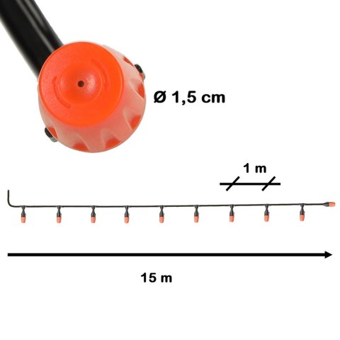 Zraszacz ogrodowy kurtyna wodna mgiełka system nawadniania 15m Kik Sp. z o. o. Sp. k.