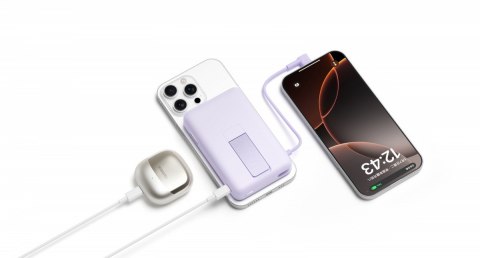 PowerBank Magnetic 10000 z podstawką niebieski