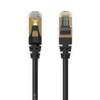 Kabel sieciowy internetowy okrągły LAN CAT7 10Gbps RJ45 2m - czarny