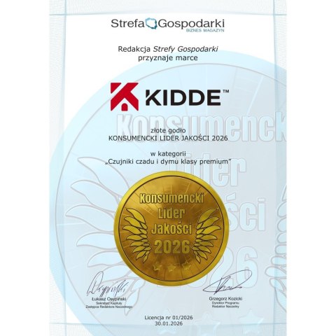 Czujnik czadu z wyświetlaczem KIDDE K10LLDCO