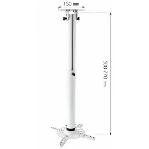 Ramię do projektora 50-77cm sufitowe, 15kg białe