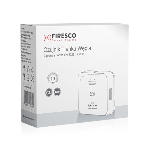 Czujnik tlenku węgla FCO-850 SA, autonomiczny czujnik tlenku węgla, czadu, trwałość 10 lat