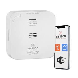 Czujnik tlenku węgla Tuya/WiFi FCO-850 WF, czujnik tlenku węgla z komunikacja WiFi, Tuya / Smart Life, autonomiczny czujnik tlen