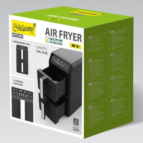 Frytownica beztłuszczowa podwójna pionowa 5l + 5l 2400W MR-761 Feel-Maestro