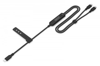 Kabel zasilający 2w1 USB-C - 2x USB-C, USB 2.0 140W PD 3.1, nylonowy, 1,8m czarny Digitus