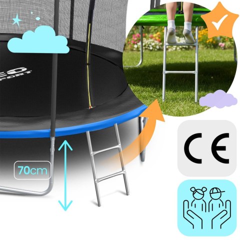 Trampolina ogrodowa 12ft/374cm z siatką wewnętrzną i drabinką Neo-Sport