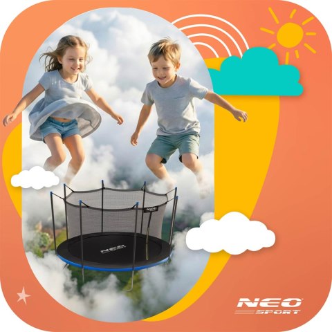 Trampolina ogrodowa 12ft/374cm z siatką wewnętrzną i drabinką Neo-Sport