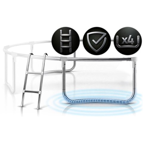 Trampolina ogrodowa 13ft/404cm z siatką zewnętrzną i drabinką Neo-Sport