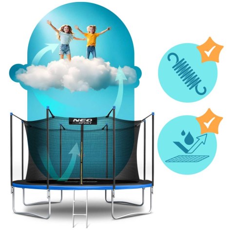 Trampolina ogrodowa 14ft/435cm z siatką wewnętrzną i drabinką Neo-Sport