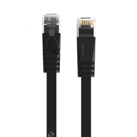 Kabel sieciowy internetowy płaski Ethernet CAT7 10Gbps RJ45 LAN 1m - czarny