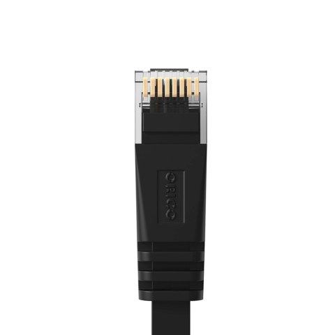 Kabel sieciowy internetowy płaski Ethernet CAT7 10Gbps RJ45 LAN 2m - czarny