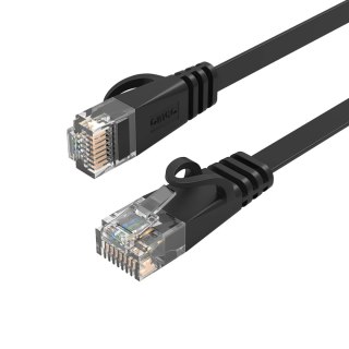Kabel sieciowy internetowy płaski Ethernet CAT7 10Gbps RJ45 LAN 3m - czarny