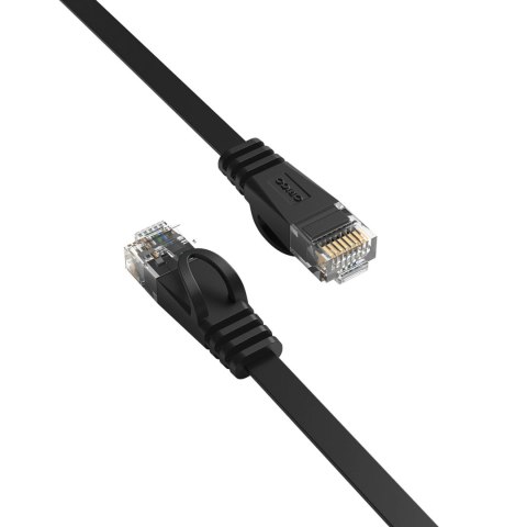 Kabel sieciowy internetowy płaski Ethernet CAT7 10Gbps RJ45 LAN 3m - czarny
