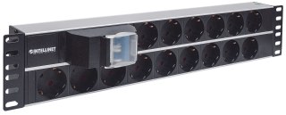 INTELLINET LISTWA ZASILAJĄCA RACK 19" 2U, 15 GNIAZD SCHUKO, Z PODWÓJNYM WYŁĄCZNIKIEM, KABEL 3M