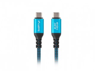 Kabel USB-C M/M USB4 0,5m 240W 8K 60HZ czarno-niebieski Lanberg