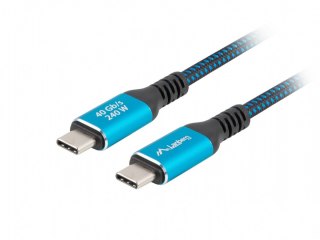 Kabel USB-C M/M USB4 0,5m 240W 8K 60HZ czarno-niebieski Lanberg