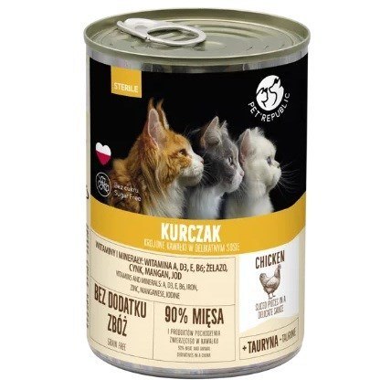 PetRepublic Karma dla kota Steril - Kawałki w sosie z kurczakiem 400g