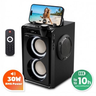 Głośnik przenośny OVERBOX MT3186 Bluetooth 5.3+ EDR/A2DP, AVRCP/FM/MP3/microSD/USB/USB-C/MIC-in/AUX-in/RMS 30W/PMPO 900W
