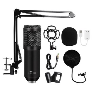 Mikrofon pojemnościowy, studyjny z zestawem akcesoriów STUDIO AND STREAMING MICROPHONE MT397K (Czarny)