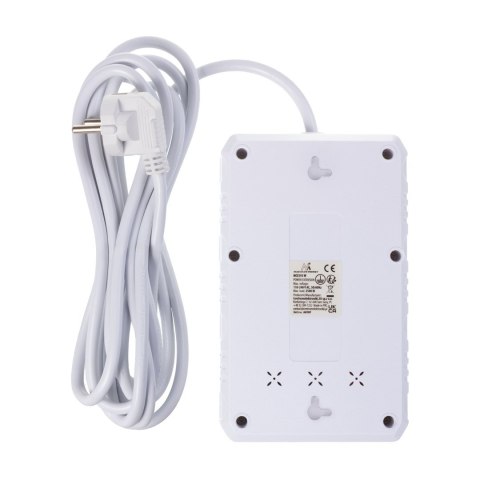 MACLEAN LISTWA ZASILAJĄCA, PRZEDŁUŻACZ 4 GNIAZDA + 3XUSB, 110-240V AC 50/60HZ, 2.1A MAX 2500W, 3M, BIAŁA MCE393 W
