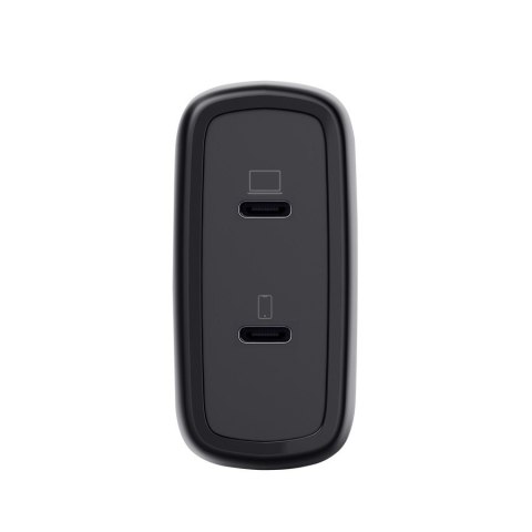 Ładowarka MAXO GaN 65W 2xUSB-C czarna