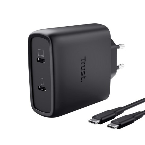 Ładowarka MAXO GaN 65W 2xUSB-C czarna