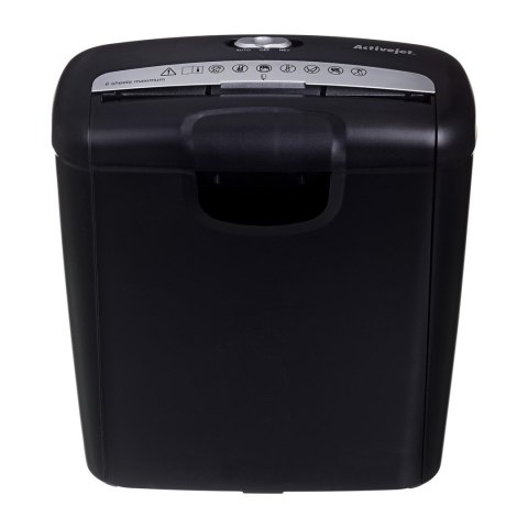 Activejet Niszczarka ASH-0601S, P-2, 10 l, pasek 6 mm, 6 kartek, czarna.