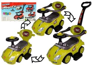 Jeździk z Pchaczem Dla Dzieci Mega Car 3w1 Piszczek Schowek Żółty LEAN CARS