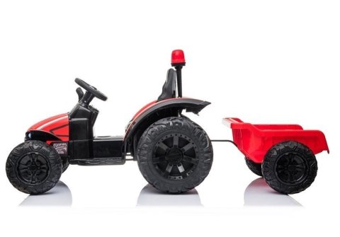Traktor na akumulator z Przyczepą HZB-200 Światła LED MP3 Czerwony LEAN CARS