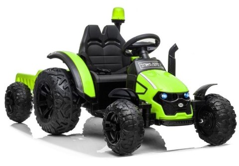 Traktor na akumulator z Przyczepą HZB-200 Światła LED MP3 Zielony LEAN CARS