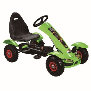 Sportowy Gokart Na Pedały F618 Pomowane Koła Obciążenie 50kg Zielony LEAN CARS