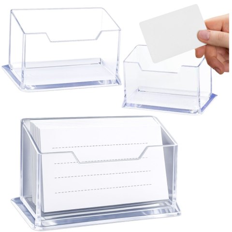 Pojemnik Na Wizytówki Przeźroczysty Transapentny Plastikowy 11cm LEAN