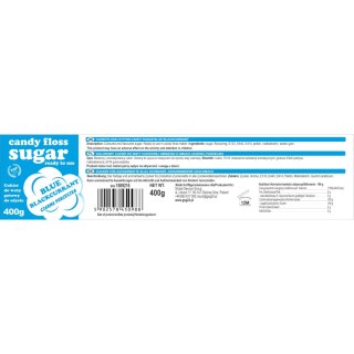 Kolorowy cukier do waty cukrowej niebieski o smaku czarnej porzeczki 400g GSG24