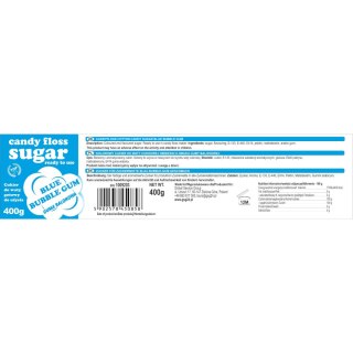 Kolorowy cukier do waty cukrowej niebieski o smaku gumy balonowej 400g GSG24