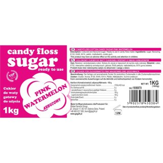 Kolorowy cukier do waty cukrowej różowy o smaku arbuzowym 1kg GSG24