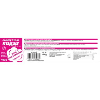 Kolorowy cukier do waty cukrowej różowy o smaku arbuzowym 400g GSG24
