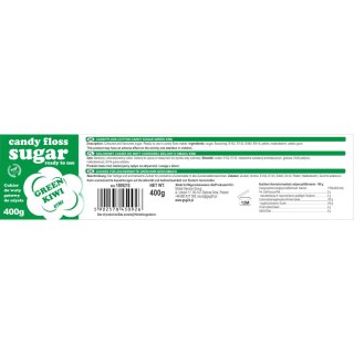 Kolorowy cukier do waty cukrowej zielony o smaku kiwi 400g GSG24