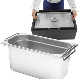 Pojemnik gastronomiczny GN 1/3 z chowanymi uchwytami 325x176x150mm 5.7L Hendi 817445 Hendi