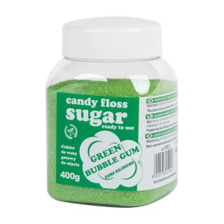 Kolorowy cukier do waty cukrowej zielony o smaku gumy balonowej 400g GSG24
